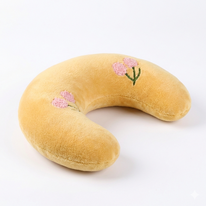 Μαξιλαράκι Κατοικίδιου για Γάτες και Σκυλάκια – Στρογγυλό Αναπαυτικό Μαξιλάρι με Χνουδωτό Υλικό σε Σχήμα Μισοφέγγαρο 🌙