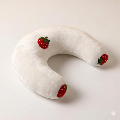 Μαξιλαράκι Κατοικίδιου για Γάτες και Σκυλάκια – Στρογγυλό Αναπαυτικό Μαξιλάρι με Χνουδωτό Υλικό σε Σχήμα Μισοφέγγαρο 🌙