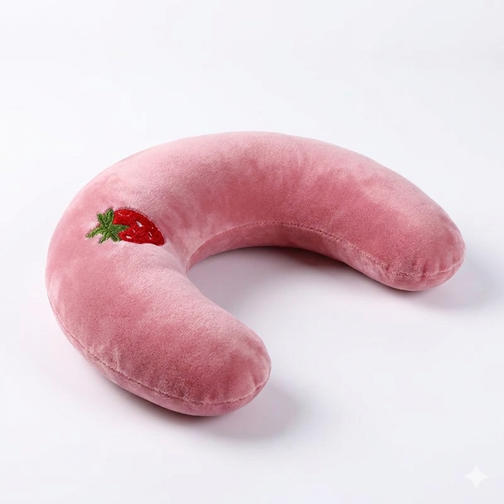 Μαξιλαράκι Κατοικίδιου για Γάτες και Σκυλάκια – Στρογγυλό Αναπαυτικό Μαξιλάρι με Χνουδωτό Υλικό σε Σχήμα Μισοφέγγαρο 🌙