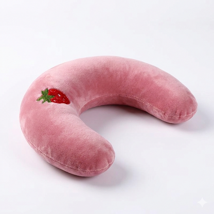 Μαξιλαράκι Κατοικίδιου για Γάτες και Σκυλάκια – Στρογγυλό Αναπαυτικό Μαξιλάρι με Χνουδωτό Υλικό σε Σχήμα Μισοφέγγαρο 🌙