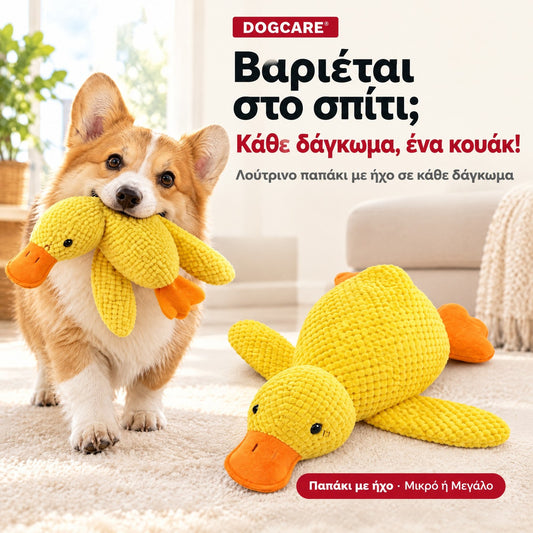 Λούτρινο παπάκι DogCare® με ήχο για σκύλους, μικρό και μεγάλο
